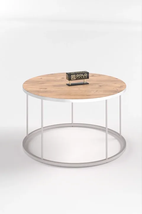 Terra Gold Round Coffee & Nesting Table Set - Silver Walnut Anthracite
