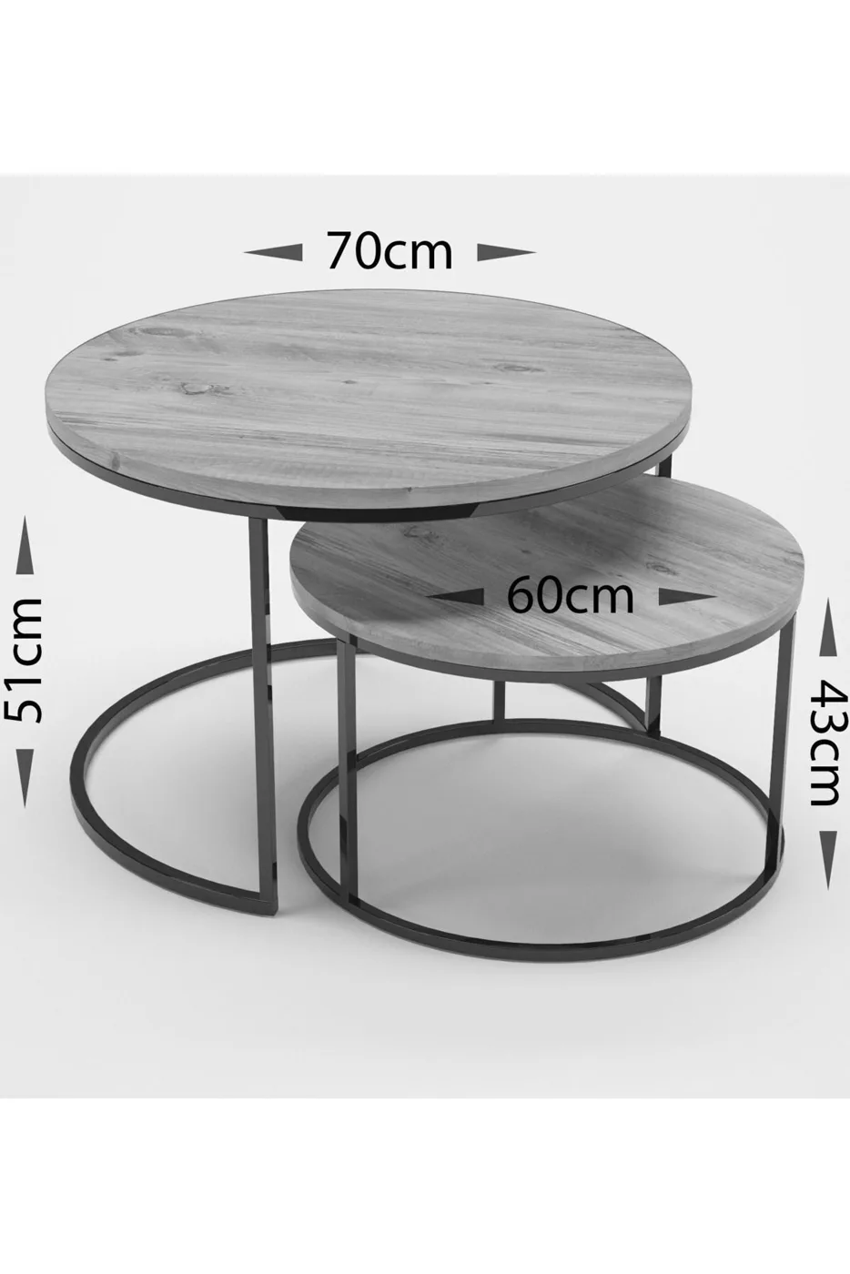 Special 2-Piece Round Coffee Table Set - Gold White