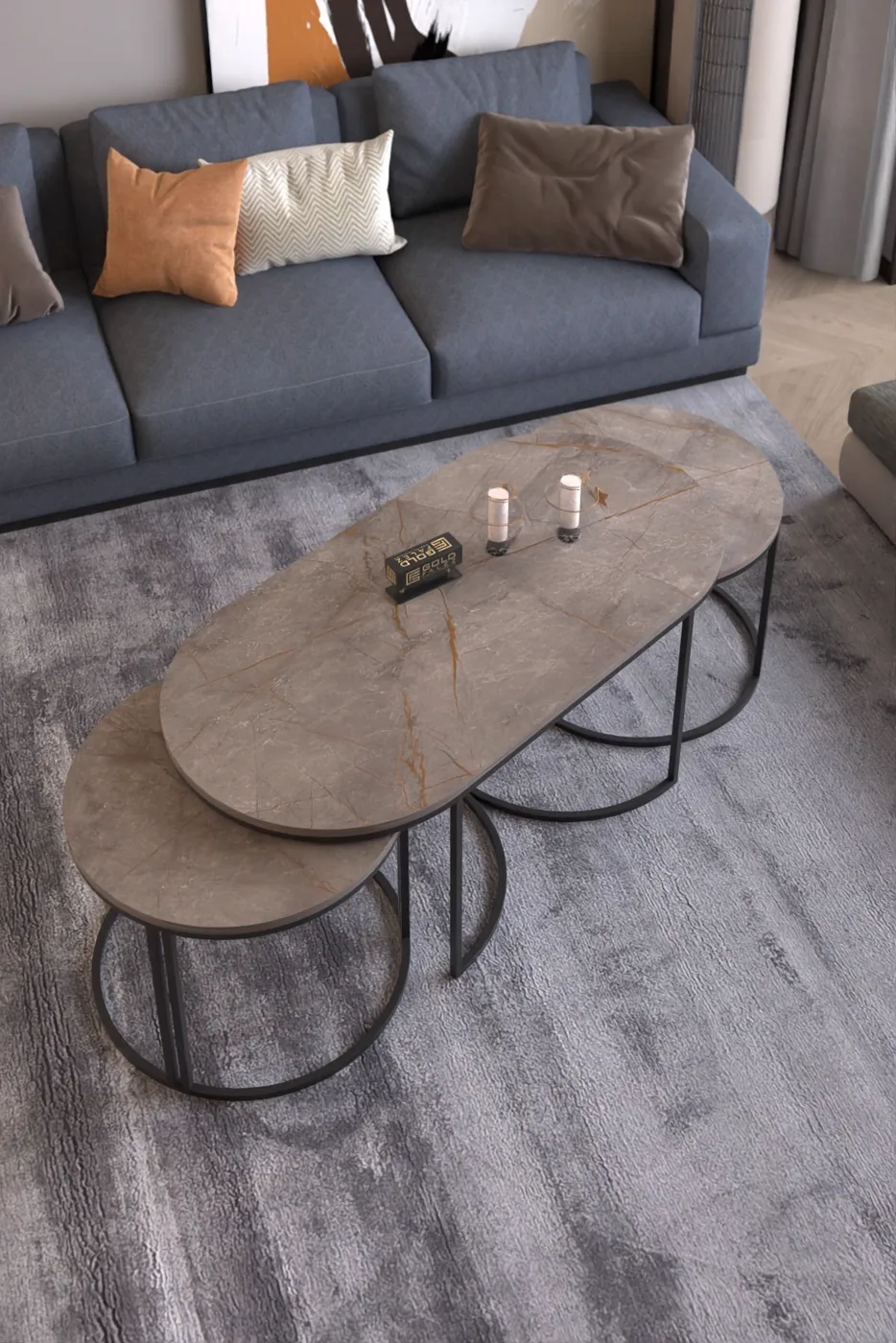 Dolunay Coffee & Side Table Set - Gordion