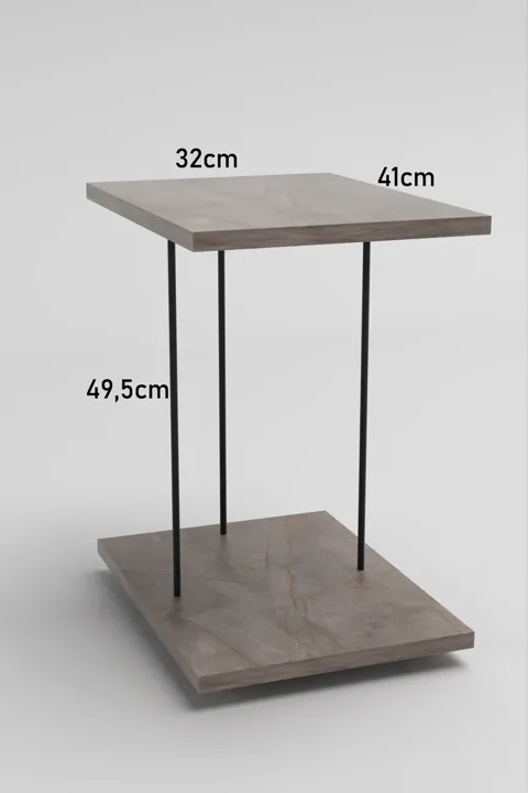 Rectangular Rolling Laptop Side Table - Gordion