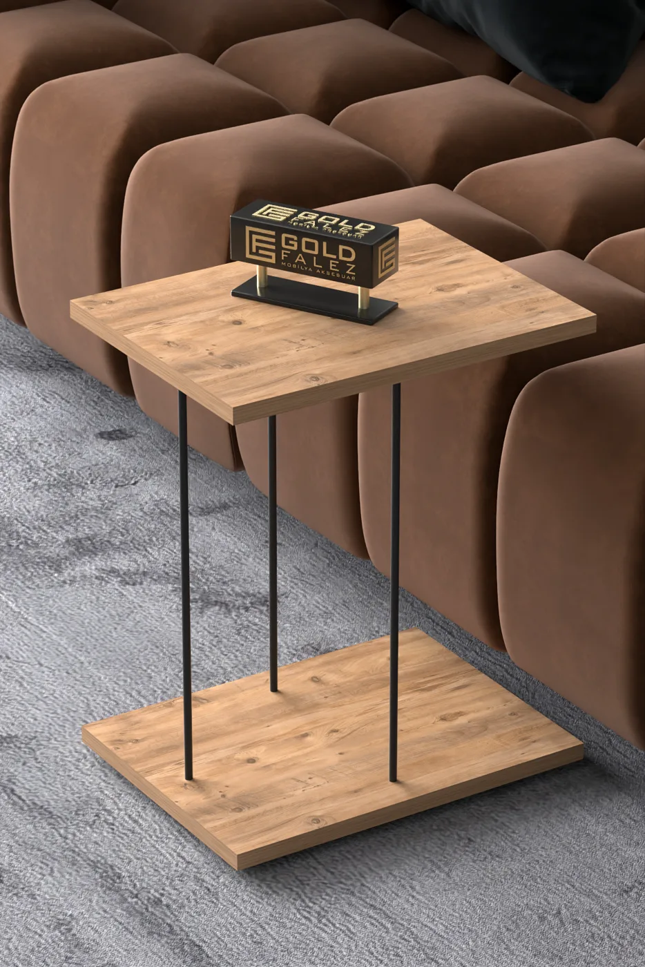 Rectangular Rolling Laptop Side Table - Atlantic Pine