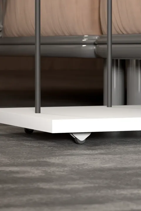 Rectangular Rolling Laptop Side Table - White