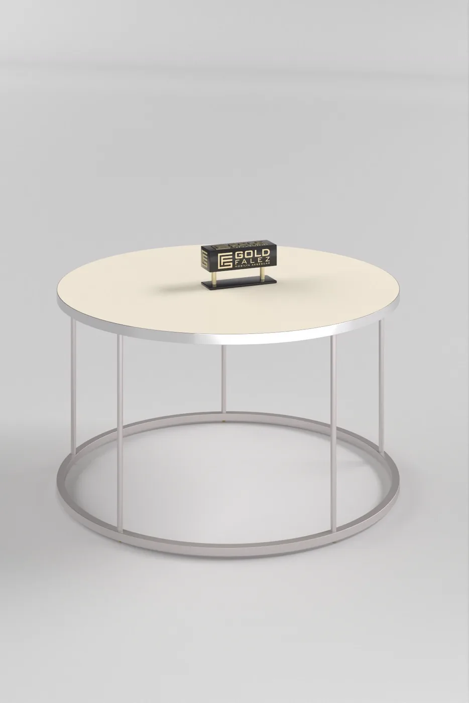 Terra Gold Round Coffee Table - Silver Cream