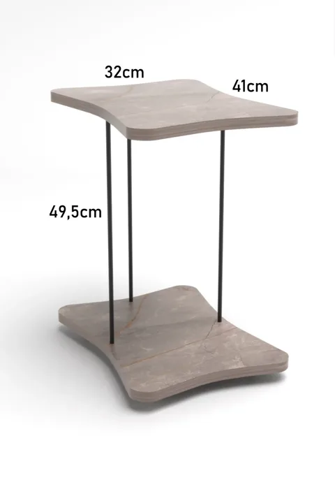 Rectangular Rolling Side Table - Gordion