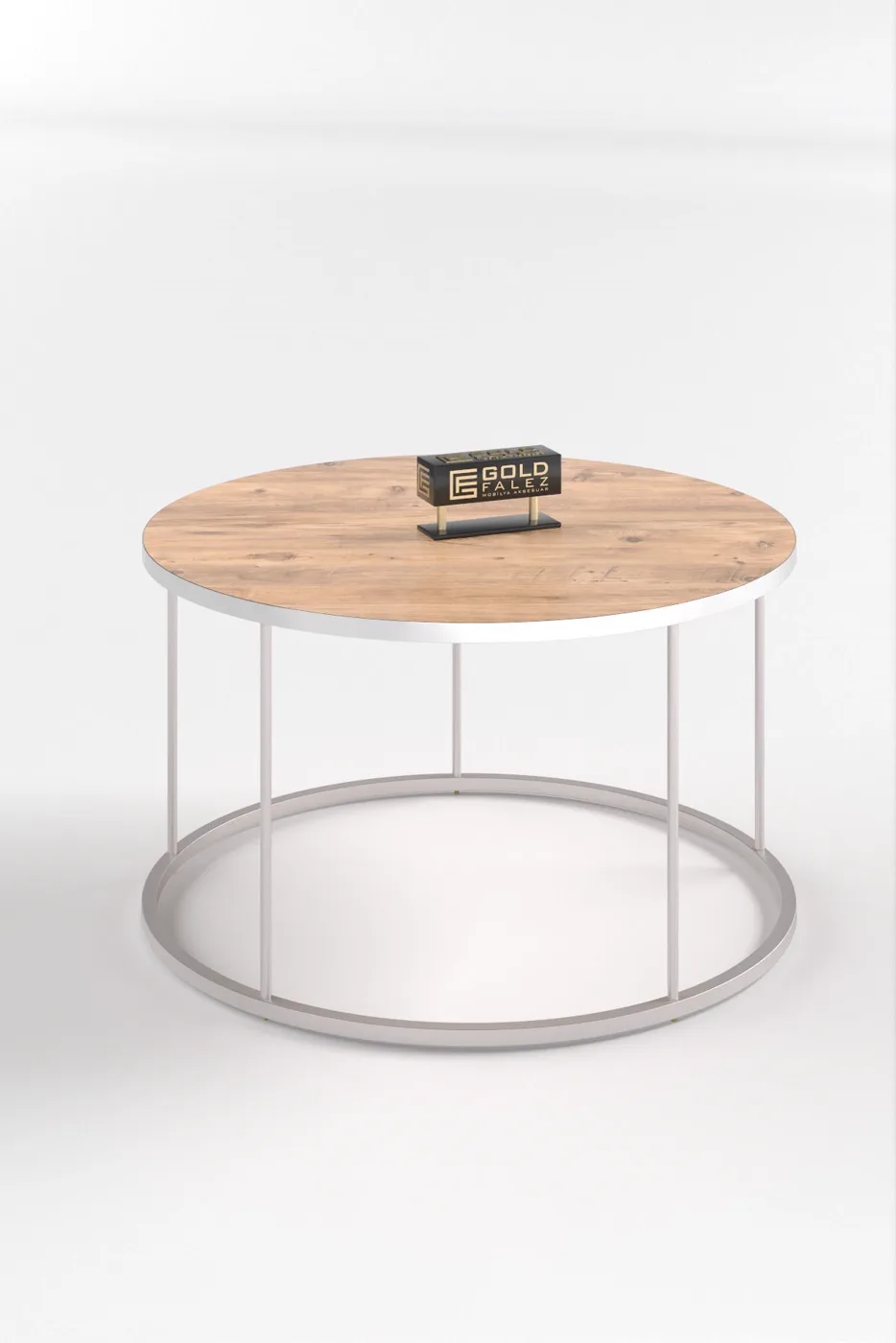 Terra Gold Round Coffee Table - Silver Walnut