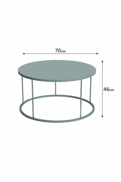 Terra Round Coffee Table Black Metal Legs - Gordion