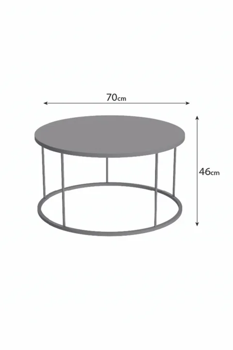 Terra Round Coffee Table Black Metal Legs - Cream