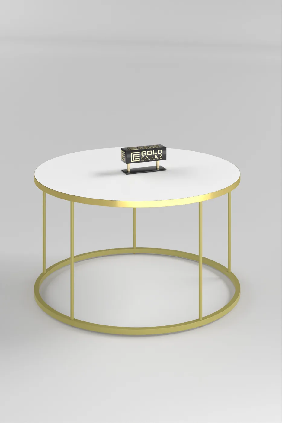 Terra Gold Round Coffee Table - Gold White