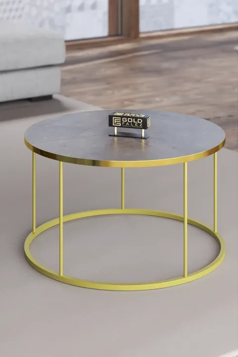 Terra Gold Round Coffee & Nesting Table Set - Gordion