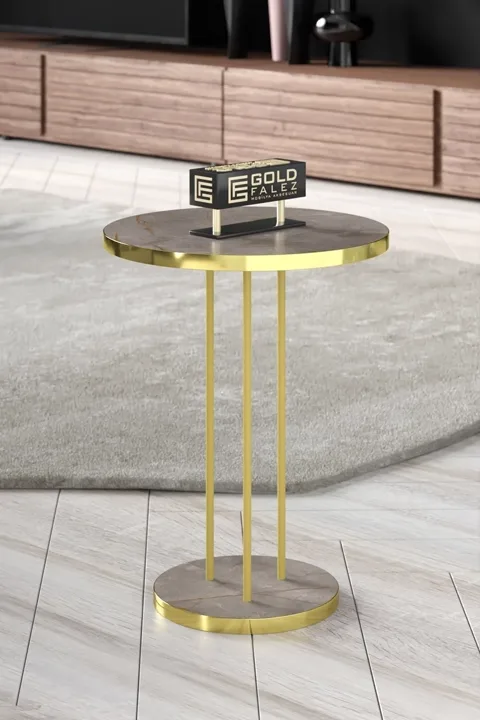 Terra Gold Round Coffee & Nesting Table Set - Gordion