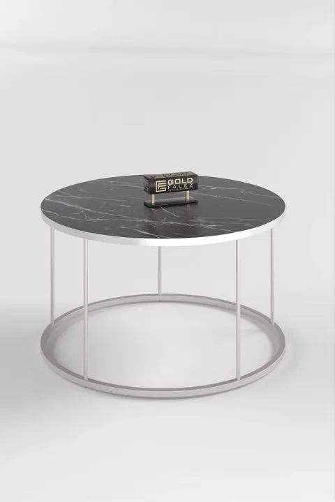 Terra Gold Round Coffee & Nesting Table Set - Silver Bendir