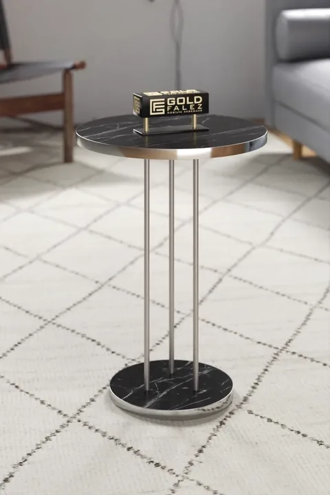 Terra Gold Round Coffee & Nesting Table Set - Silver Bendir