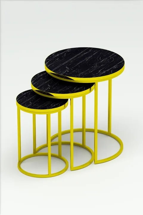 C 3-Piece Round Nesting Table Set - Bendir
