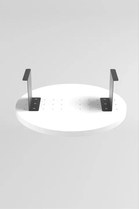 Adjustable Metal Leg Round Tray Side Table - White