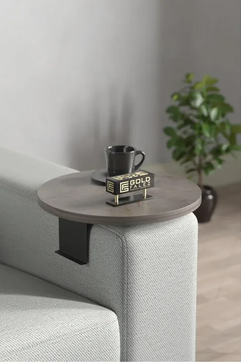 Adjustable Metal Leg Round Tray Side Table - Gordion