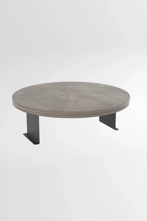 Adjustable Metal Leg Round Tray Side Table - Gordion