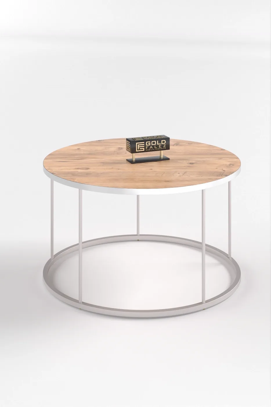 Terra Gold Round Coffee & Nesting Table Set - Silver Walnut