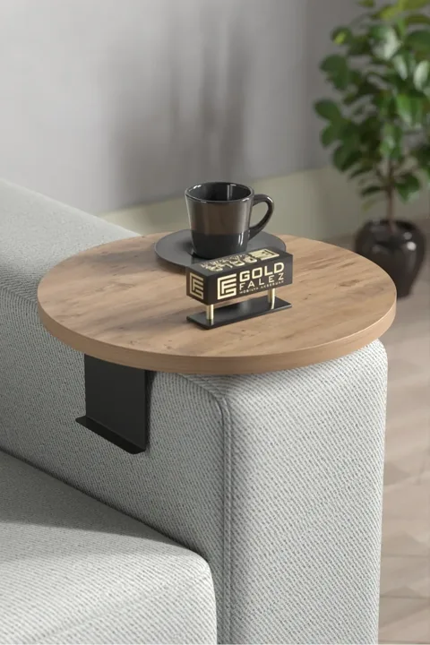 Adjustable Metal Leg Round Tray Side Table - Atlantic Pine