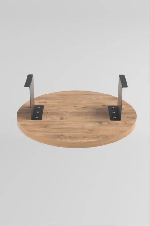 Adjustable Metal Leg Round Tray Side Table - Atlantic Pine