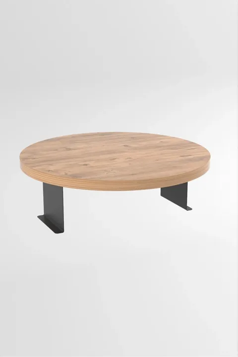 Adjustable Metal Leg Round Tray Side Table - Atlantic Pine