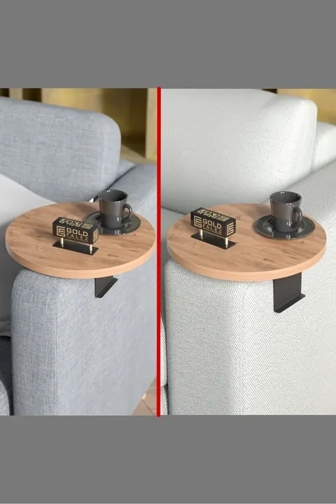 Adjustable Metal Leg Round Tray Side Table - Atlantic Pine