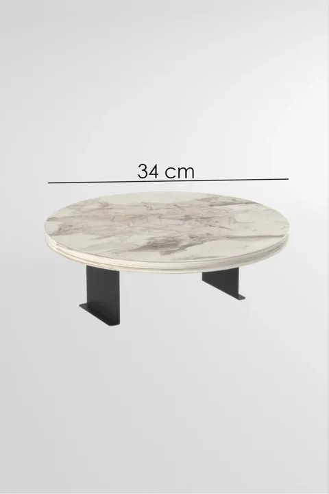 Adjustable Metal Leg Round Tray Side Table - Atlantic Pine