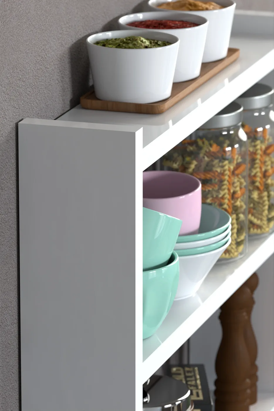 3-Shelf Countertop Kitchen & Bathroom Organiser - White