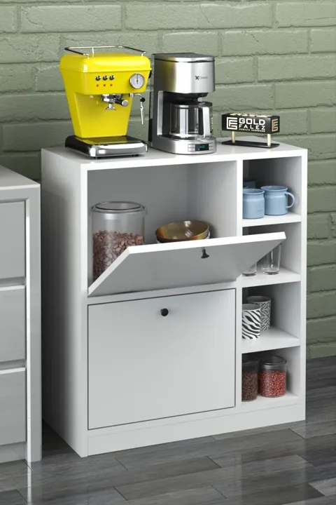 Coffee Corner Kitchen Cabinet - White