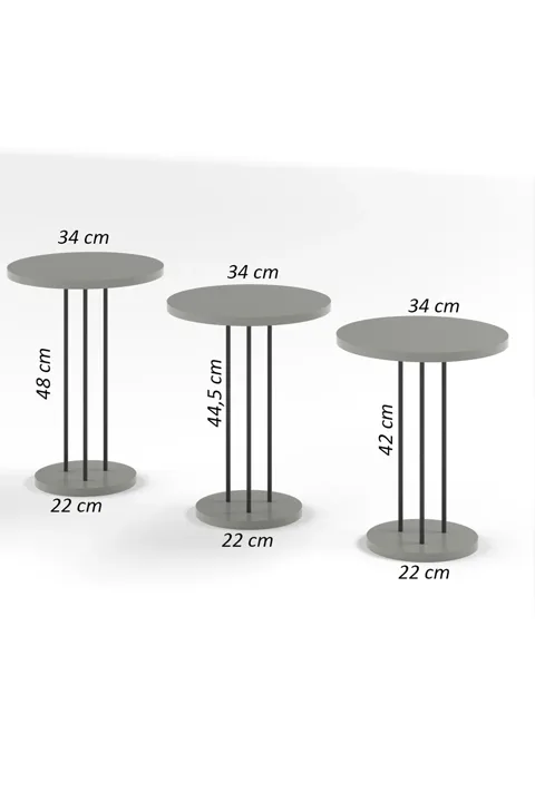 Terra 3-Piece Round Nesting Table Set - White Marble Effect