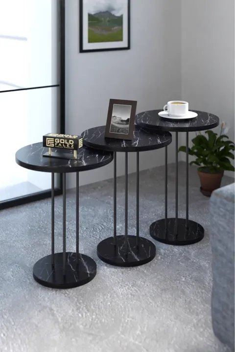 Terra 3-Piece Round Nesting Table Set - Bendir