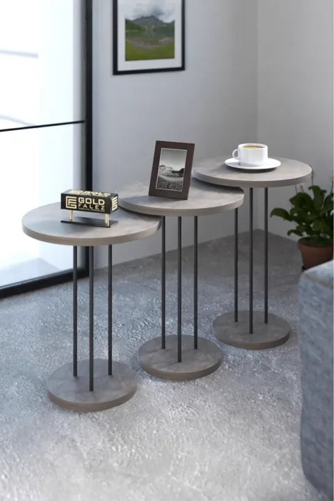 Terra 3-Piece Round Nesting Table Set - Gordion