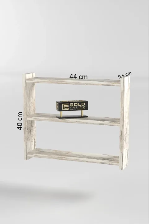 3-Shelf Countertop Kitchen & Bathroom Organiser - White Marble Effect