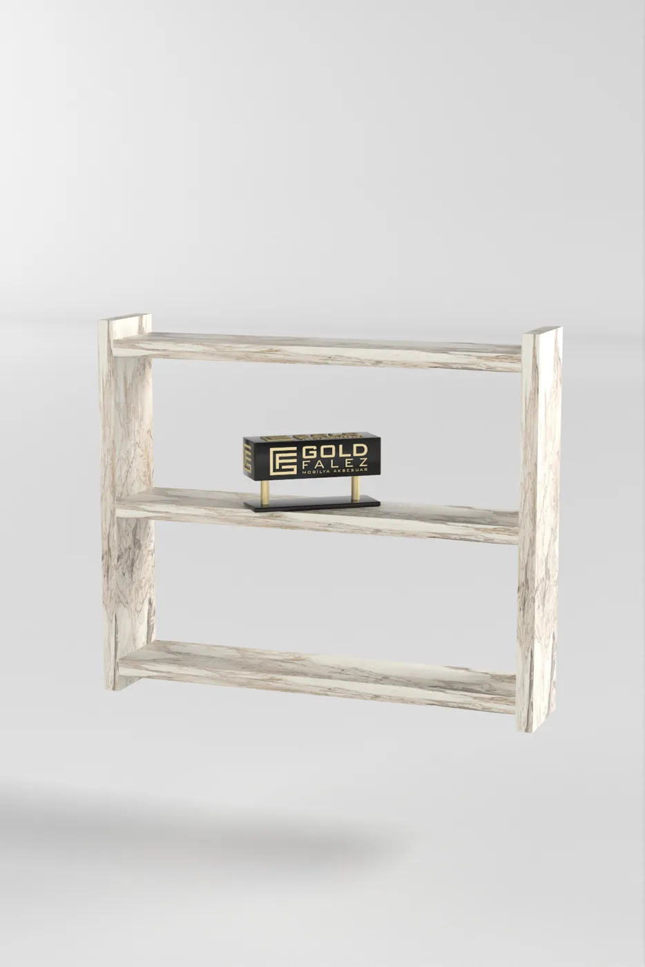 3-Shelf Countertop Kitchen & Bathroom Organiser - White Marble Effect