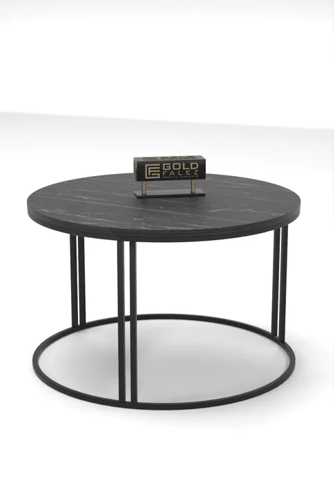 Special Round Coffee Table - Black Marble Effect