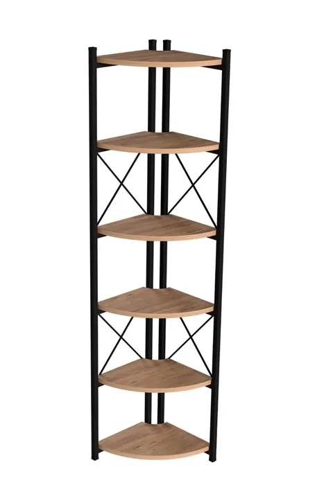 Corner 6-Shelf Bookcase & Planter Stand - Atlantic Pine