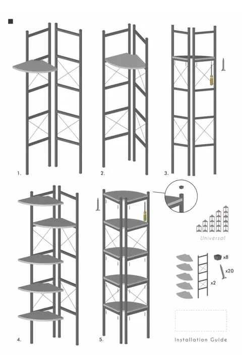 Corner 6-Shelf Bookcase & Planter Stand - Atlantic Pine