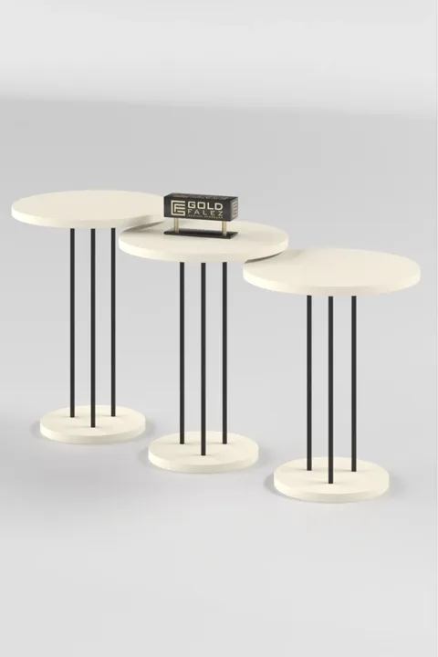 Terra 3-Piece Round Nesting Table Set - Cream