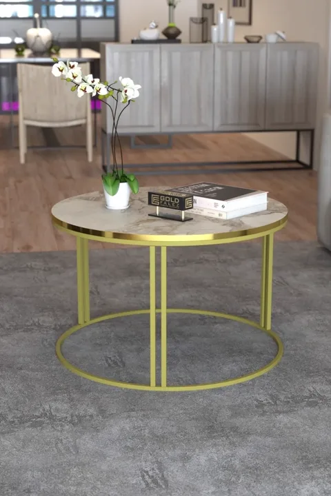 Special Round Coffee Table - Gold Efes