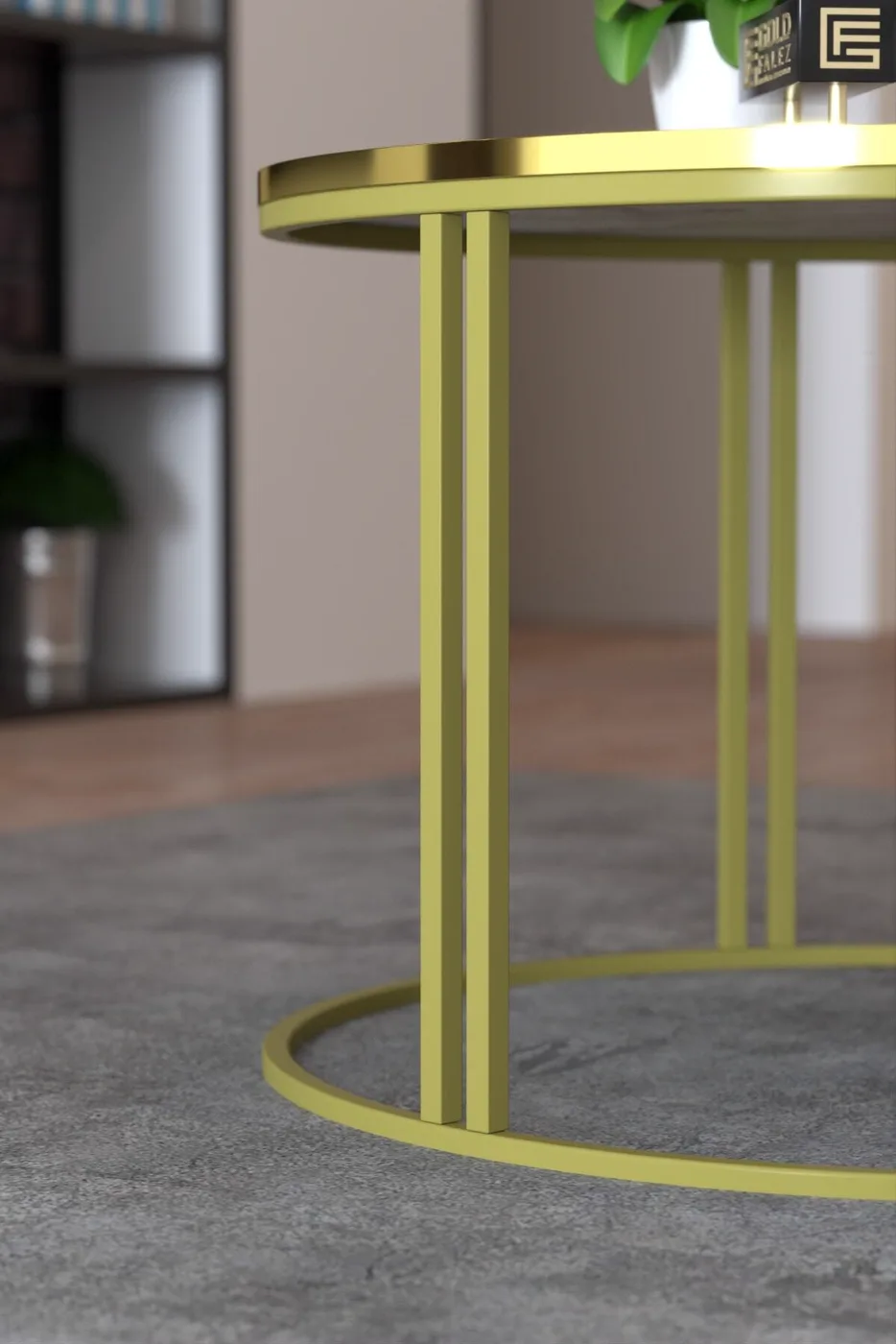 Special Round Coffee Table - Gold Efes