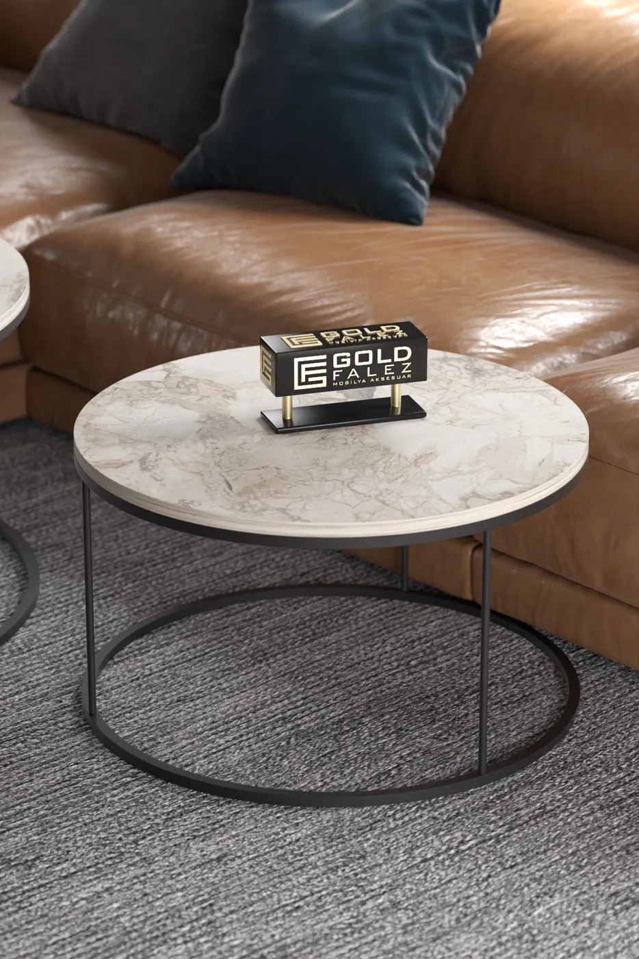 Special 2-Piece Round Coffee Table Set - Efes