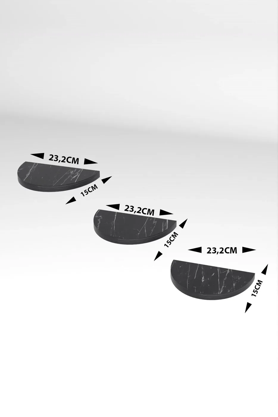Ilkal 3-Piece Oval Wall Shelf Bookcase - White