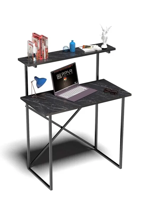 Multi-Purpose Desk with Front Shelf - Black