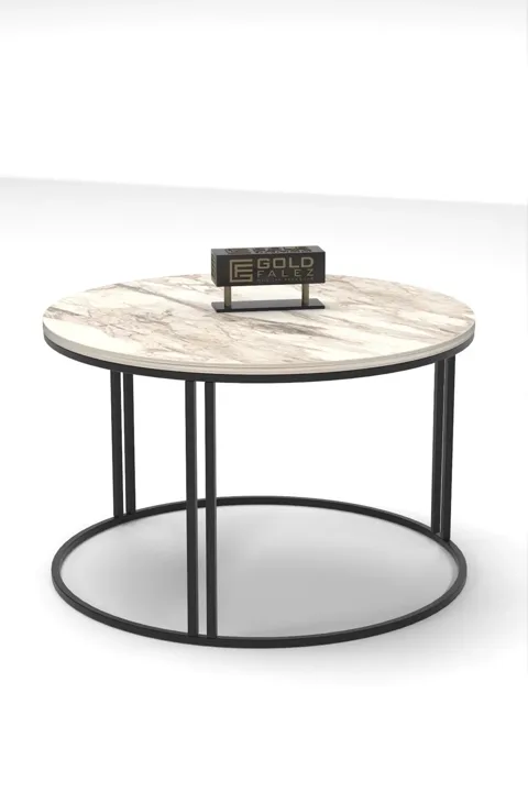 Special Round Coffee Table - White Marble Effect