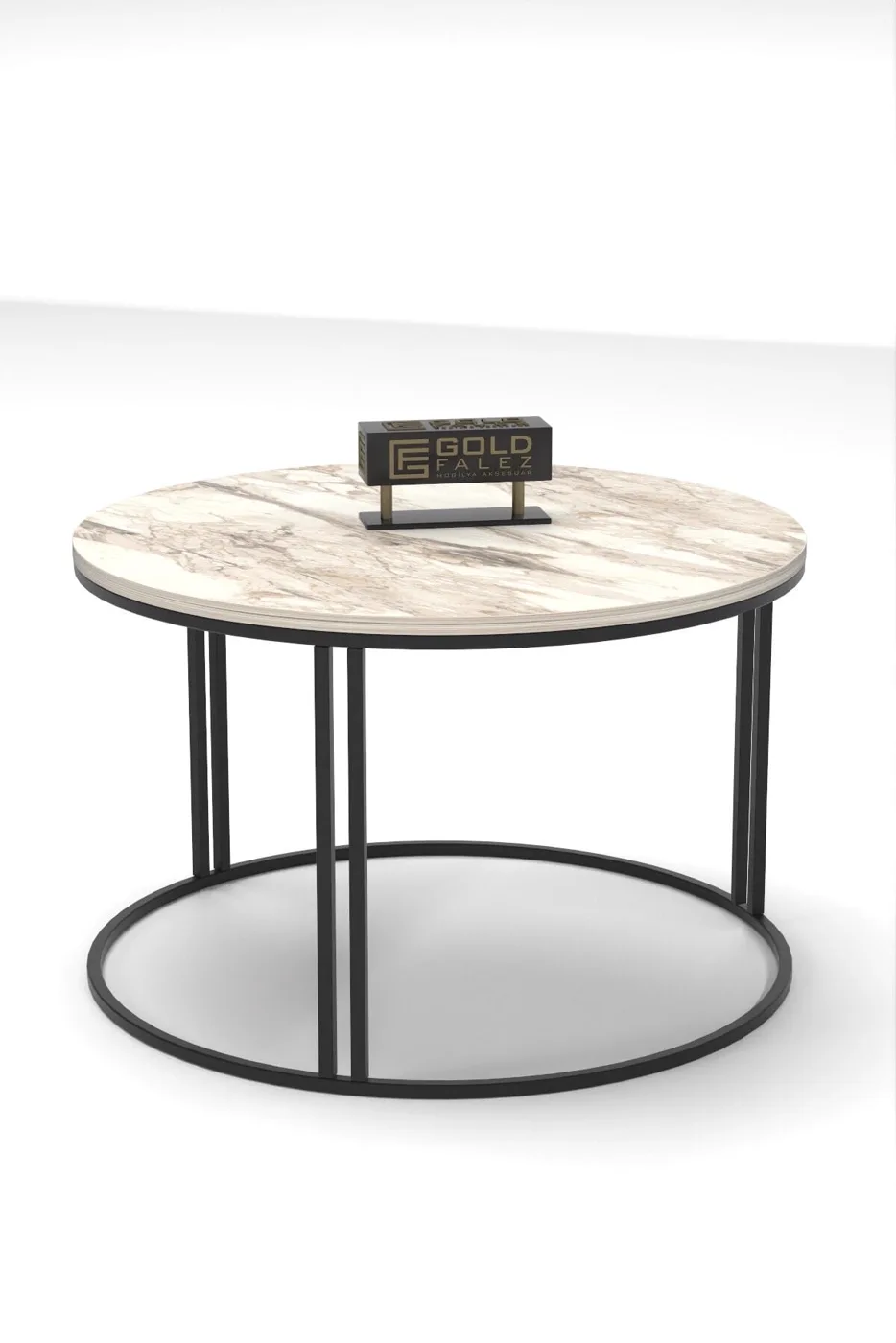 Special Round Coffee Table - White Marble Effect