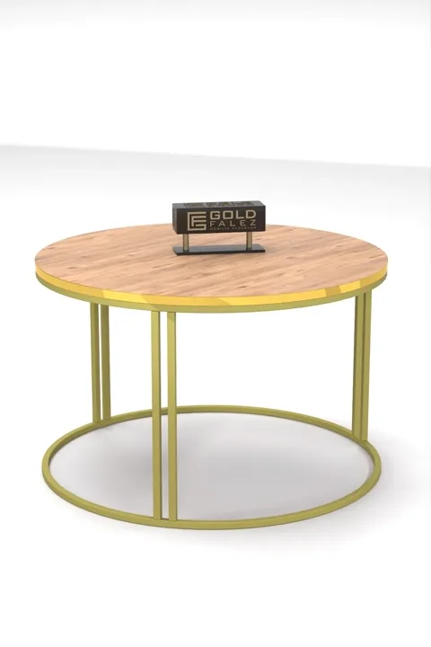 Special Round Coffee Table - Gold Walnut
