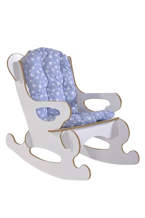 Star Cushioned Rocking Kids Chair - Blue