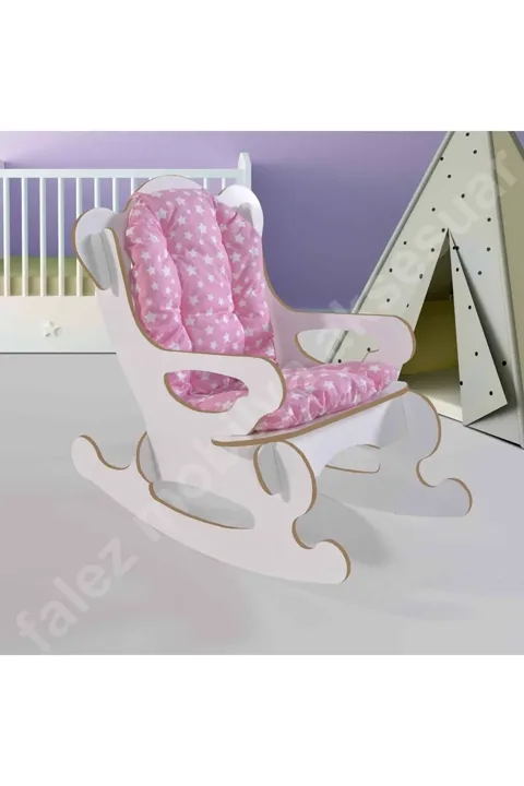 Star Cushioned Rocking Kids Chair - Pink