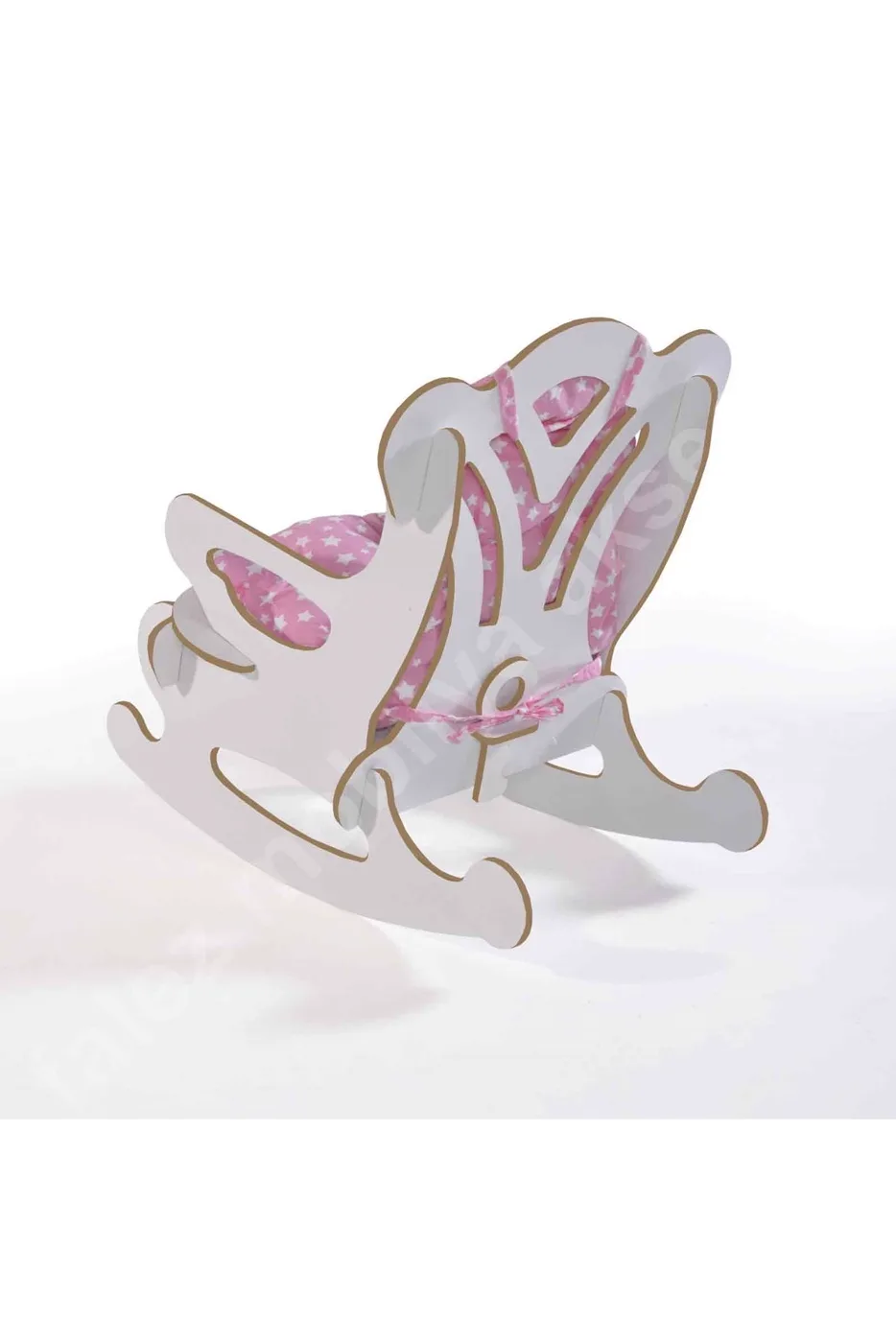 Sedia a dondolo per bambini Star con cuscino - rosa