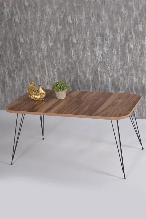 Rectangular Coffee Table Wire Legs - Walnut
