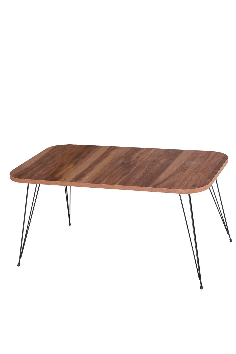 Rectangular Coffee Table Wire Legs - Walnut